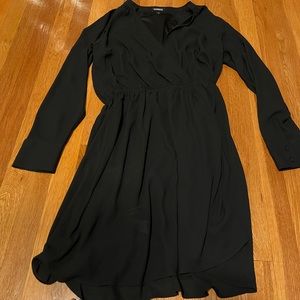 Black Express mockwrap dress (only worn to try on)